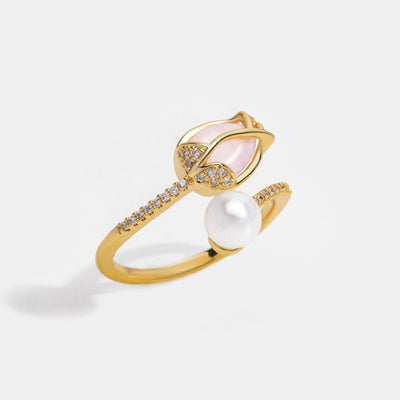 Golden Tulip Pink Opal Ring - Beautiful Earth Boutique