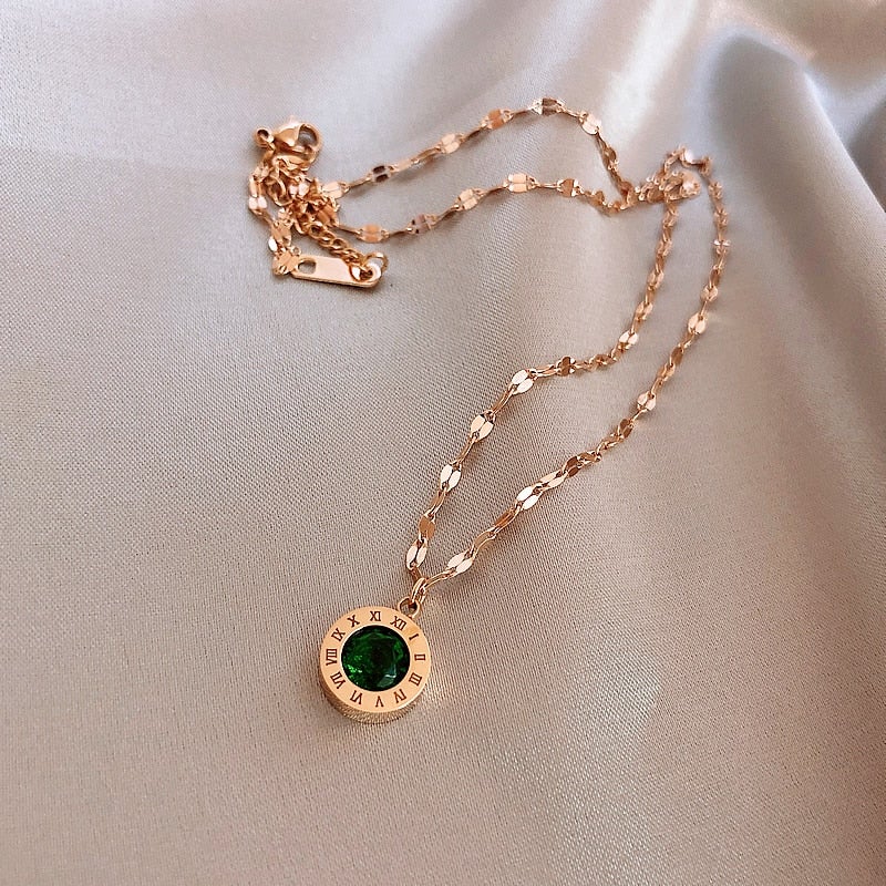 Green Crystal Athena Necklace