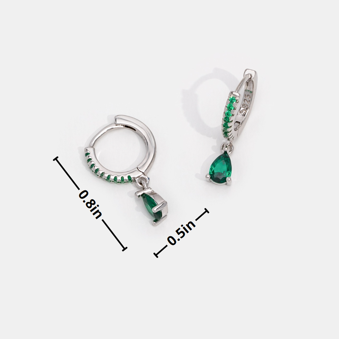 Green Emerald Crystal Hoop Earrings - Beautiful Earth Boutique