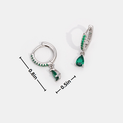 Green Emerald Crystal Hoop Earrings - Beautiful Earth Boutique