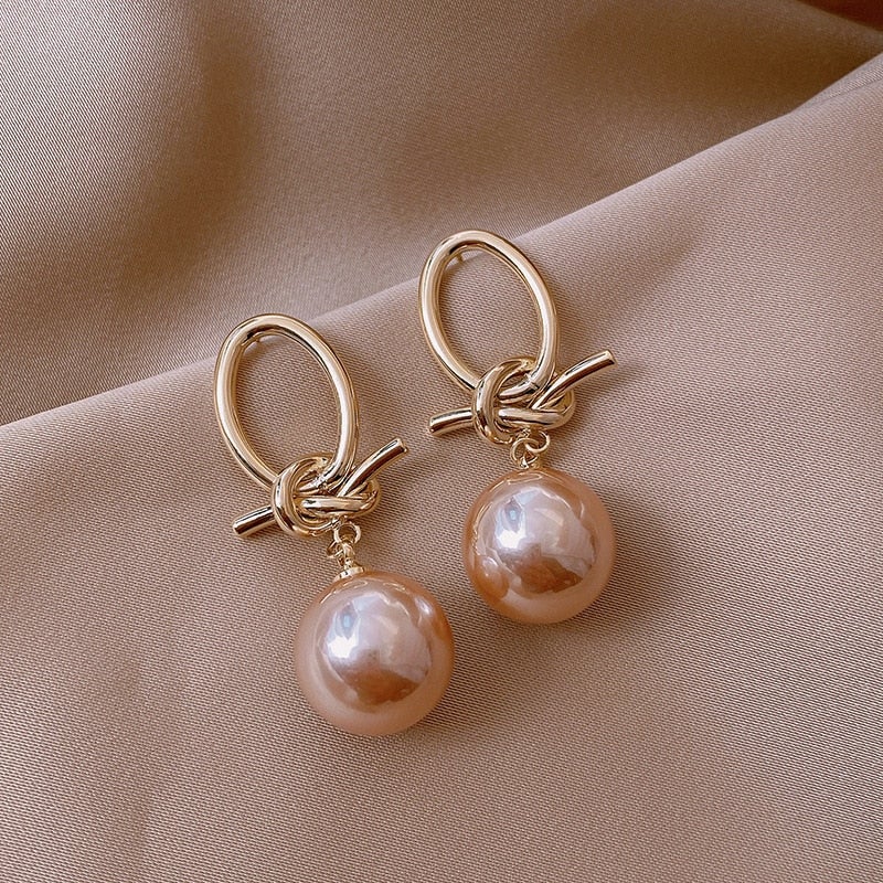 Knotted Pearl Earrings