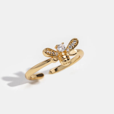 Laila Crystal & Gold Bee Ring - Beautiful Earth Boutique