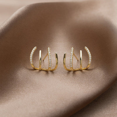 Layla Crystal & Gold Claw Earrings - Beautiful Earth Boutique