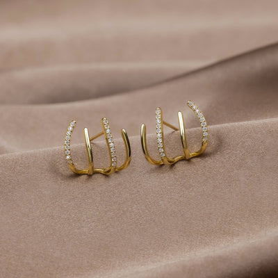 Layla Crystal & Gold Claw Earrings - Beautiful Earth Boutique