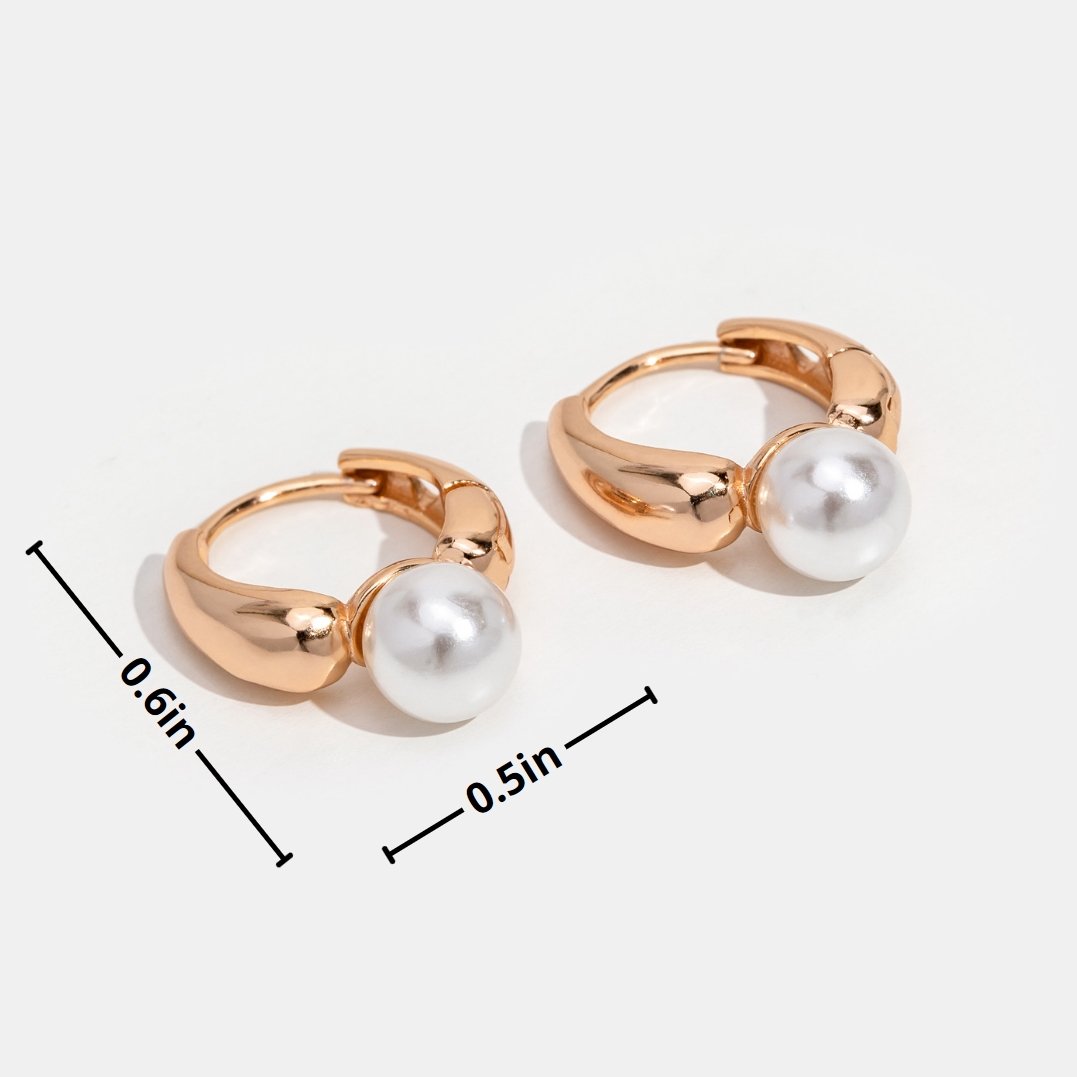 Lilah Rose Gold Hoop Pearl Earrings - Beautiful Earth Boutique