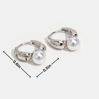 Lilah Silver Hoop Pearl Earrings - Beautiful Earth Boutique