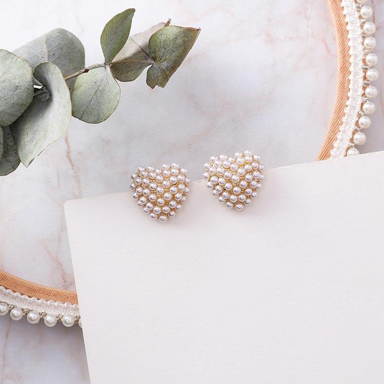 love-heart-pearl-earrings - Beautiful Earth Boutique