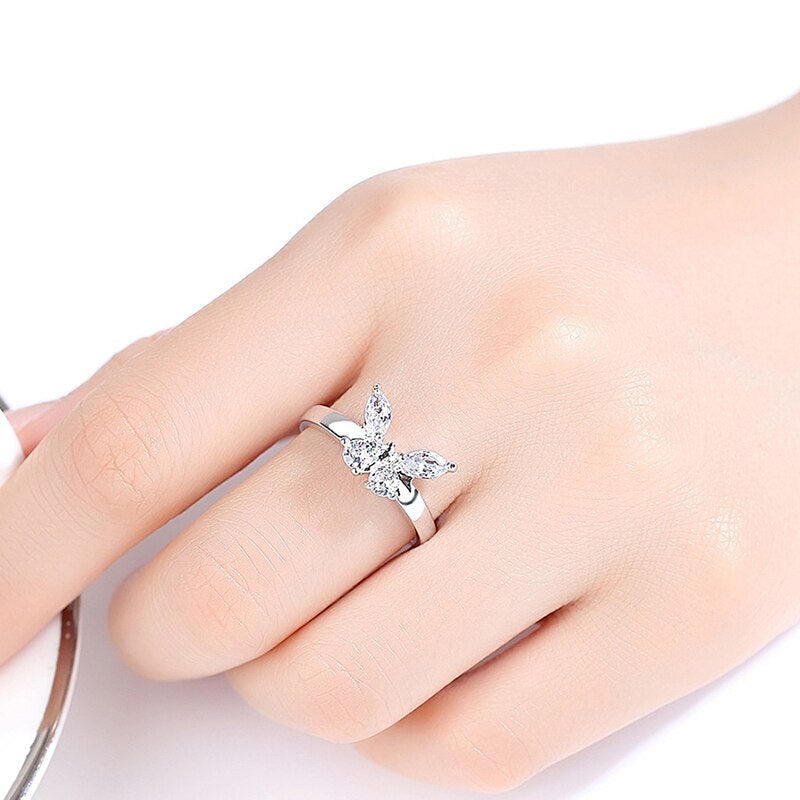 Luxe Crystal Butterfly Ring