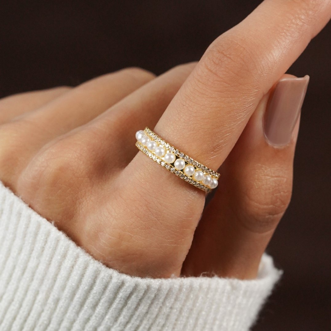 Luxury Gold Pearl Ring - Beautiful Earth Boutique