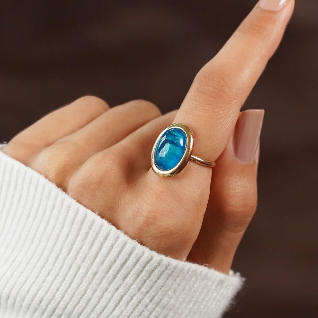 Marina Blue Statement Ring - Beautiful Earth Boutique