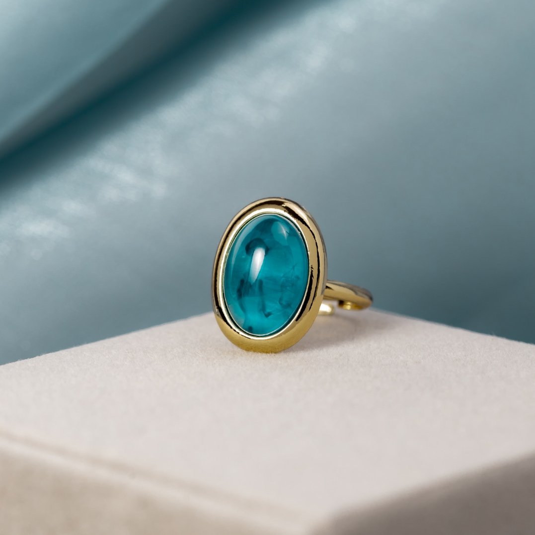 Marina Blue Statement Ring - Beautiful Earth Boutique