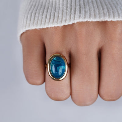 Marina Blue Statement Ring - Beautiful Earth Boutique