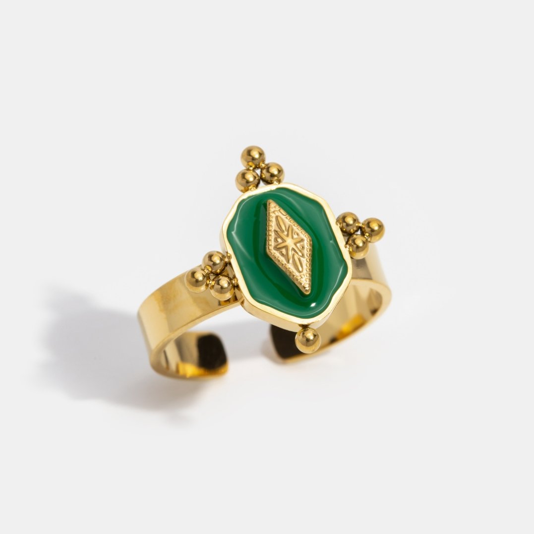 Marina Geometric Vintage Ring - Beautiful Earth Boutique