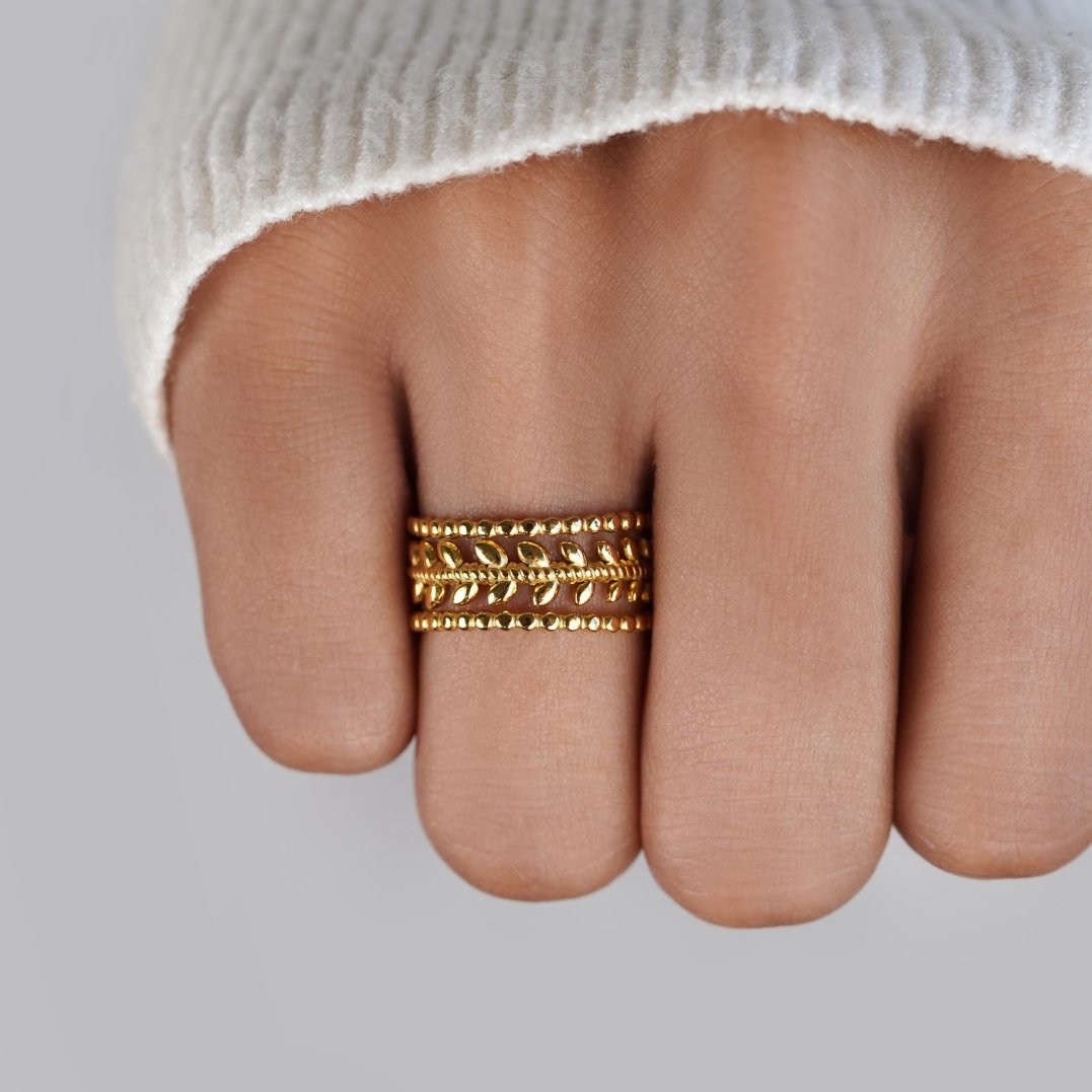 Marissa Layered Gold Leaf Ring - Beautiful Earth Boutique