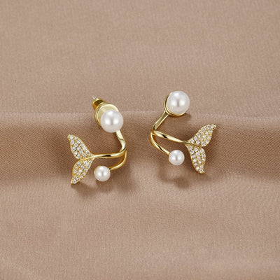 Mermaid Tail Pearl Earrings - Beautiful Earth Boutique UK