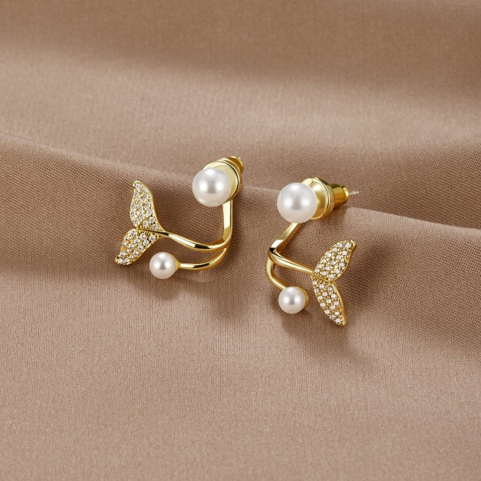 Mermaid Tail Pearl Earrings - Beautiful Earth Boutique UK