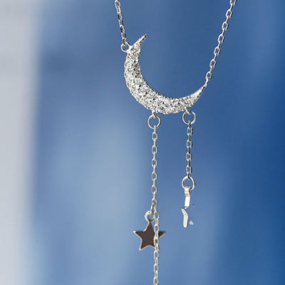 Moon & Star Sterling Silver Necklace