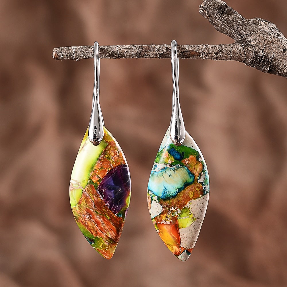 Multicolored Regalite Stone Earrings