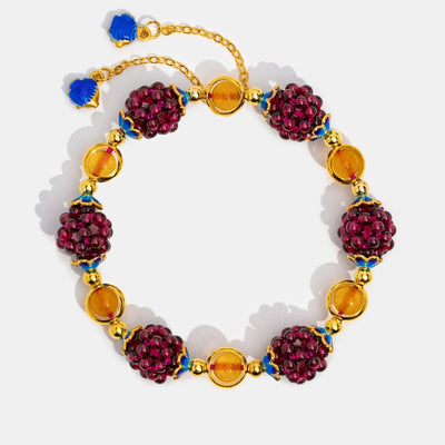 Natural Garnet Stone Pomegranate Bracelet - Beautiful Earth Boutique