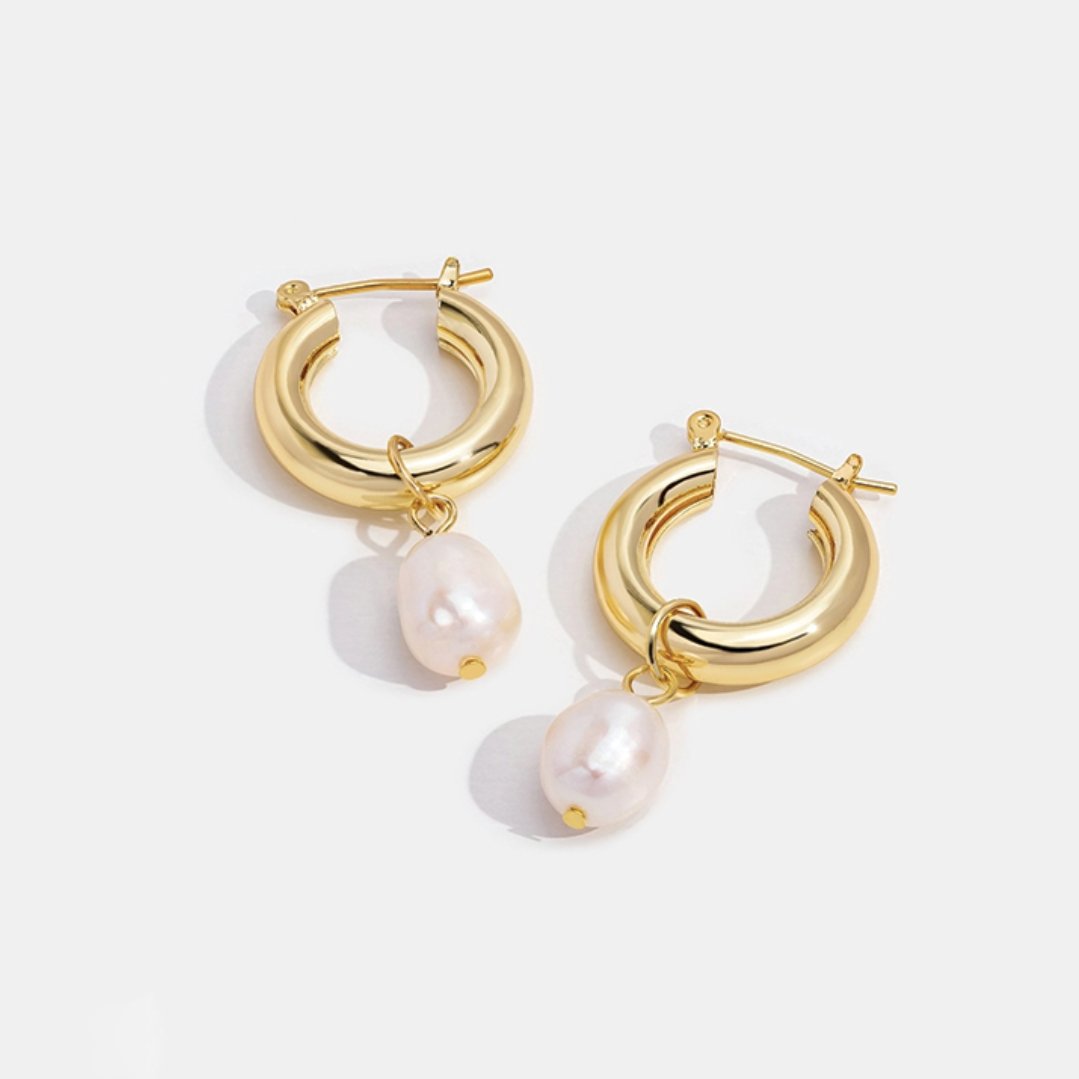 Nuri Pearl Hoop Earrings - Beautiful Earth Boutique