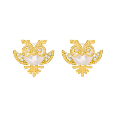 Owl Pearl Earrings