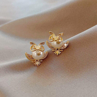 Owl Pearl Earrings