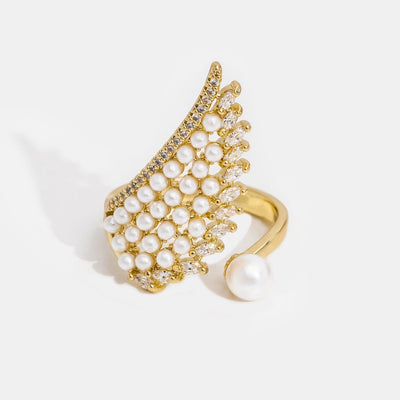 Pearl & Crystal Wing Wrap Ring - Beautiful Earth Boutique