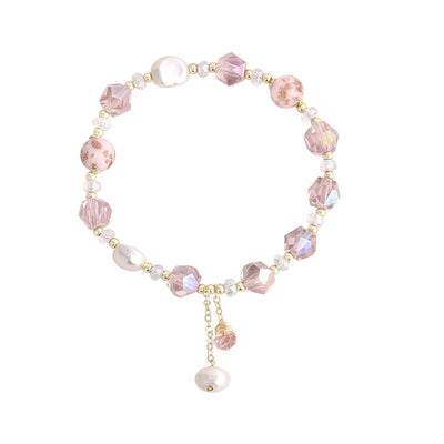 Pink Crystal & Pearl Bracelet