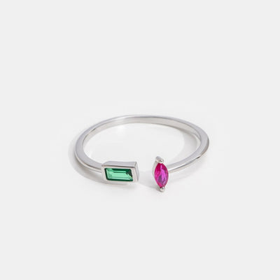 Pink & Emerald Green Crystal Gold Ring - Beautiful Earth Boutique