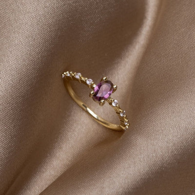 Purple Amethyst Crystal Ring - Beautiful Earth Boutique