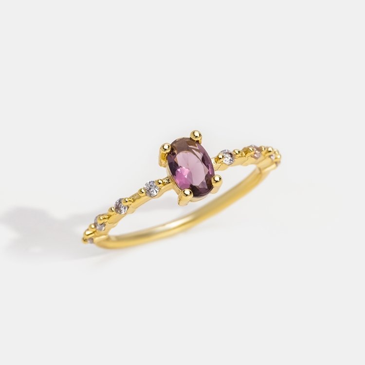 Purple Lilly Crystal Ring - Beautiful Earth Boutique UK