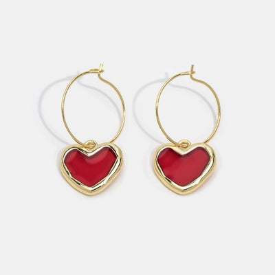 Red Heart Pendant Earrings - Beautiful Earth Boutique