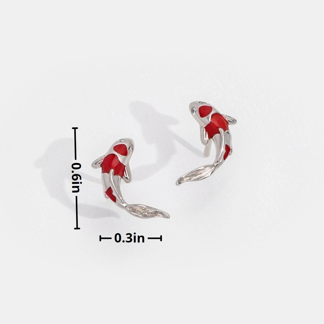 Red Koi 925 Sterling Silver Earrings - Beautiful Earth Boutique