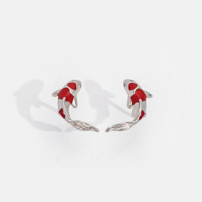 Red Koi 925 Sterling Silver Earrings - Beautiful Earth Boutique