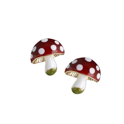 Red Mushroom Earrings