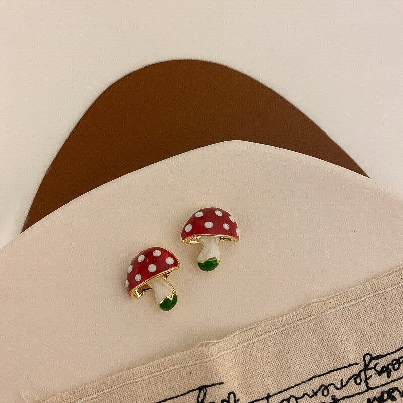 Red Mushroom Earrings