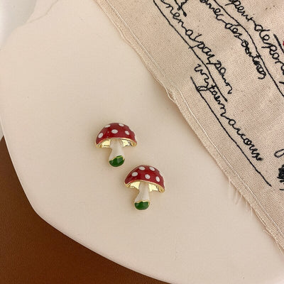 Red Mushroom Earrings