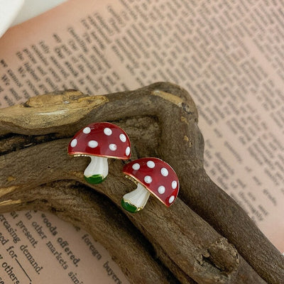 Red Mushroom Earrings