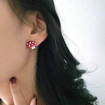 Red Mushroom Earrings