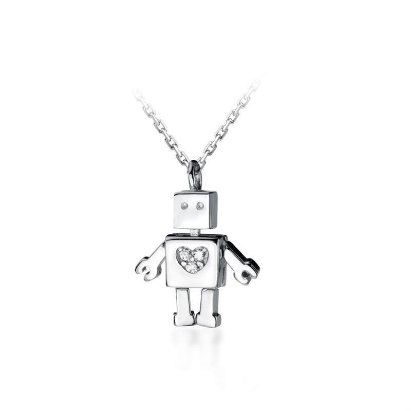 Robot 925 Sterling Silver Necklace