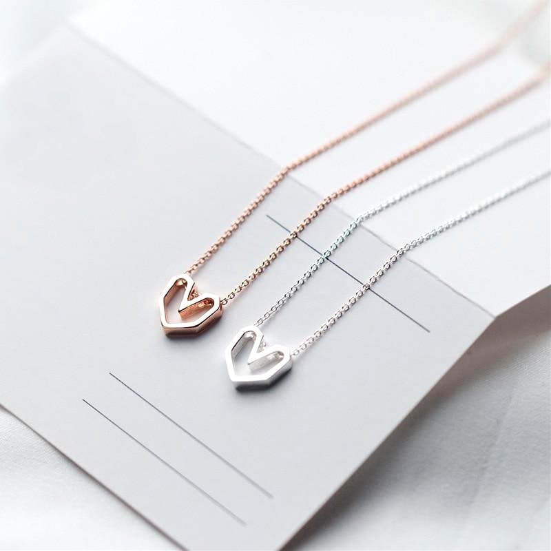 Rosalie Geometric Heart Necklace