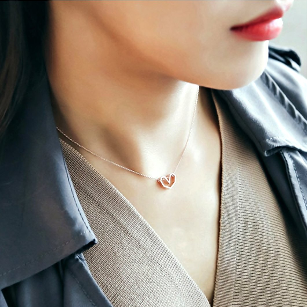 Rosalie Geometric Heart Necklace