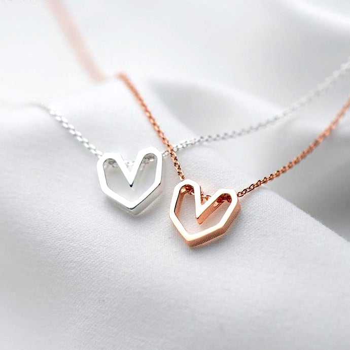 Rosalie Geometric Heart Necklace