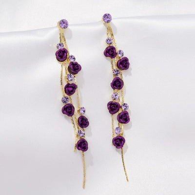 Rose Flower Drop Earrings - Beautiful Earth Boutique