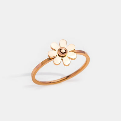 Rose Gold Daisy Flower Ring - Beautiful Earth Boutique