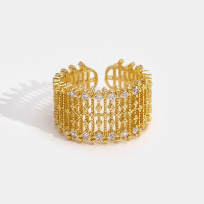 Sabrina Gold Crystal Mesh Ring - Beautiful Earth Boutique