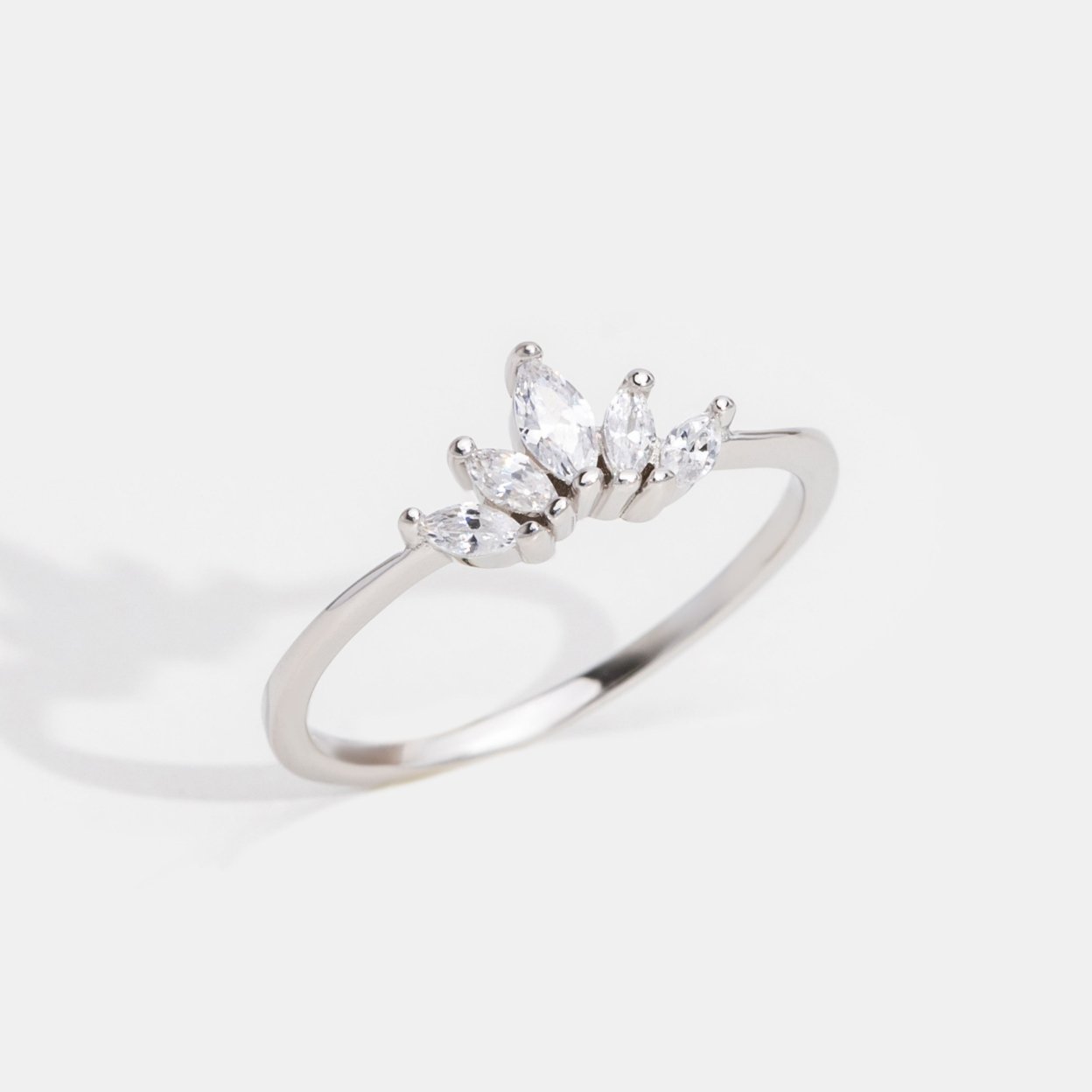 Silver Athena Crystal Crown Ring - Beautiful Earth Boutique