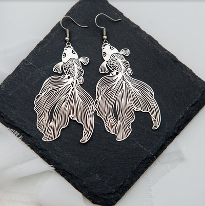 Silver Koi Fish Earrings