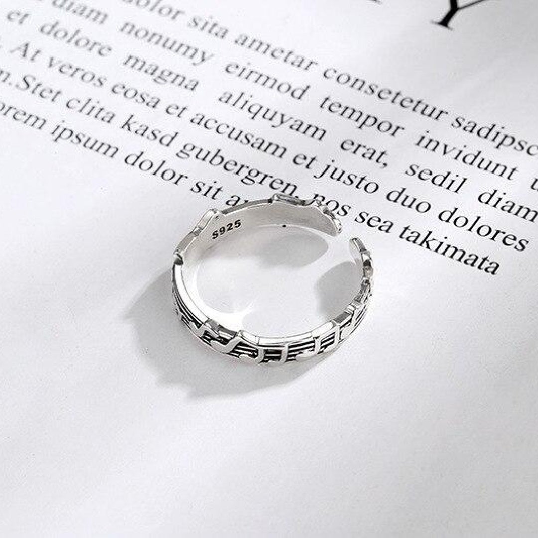 Silver Music Note Ring