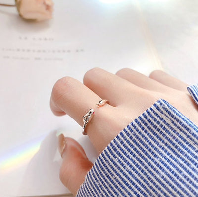 Silver Rabbit & Carrot Ring